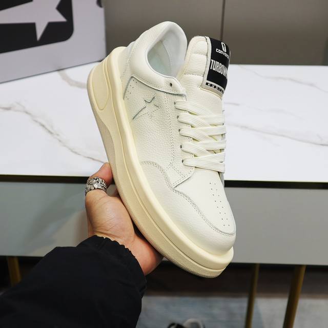 匡威新款情侣装运动鞋rick Owens Drkshdw X Converse Turbodrk Weapon联名款，最新時尚高帮蓝球鞋，潮流百搭之款，鞋面进口